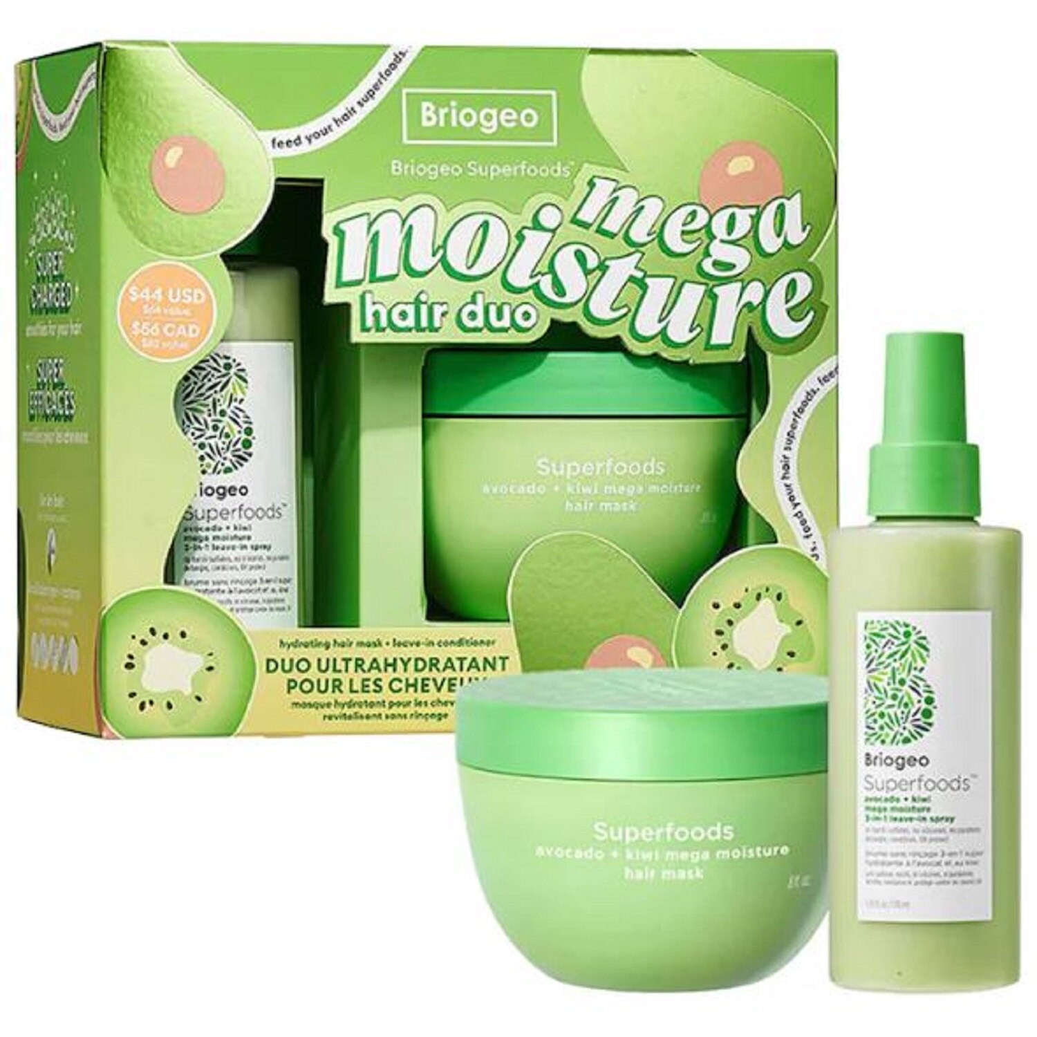 SUPERFOODS AVO LEAVE-IN SPRAY + AVO MASK FULL SIZE DUO (SET DE MASCARILLA Y ACONDICIONADOR)
